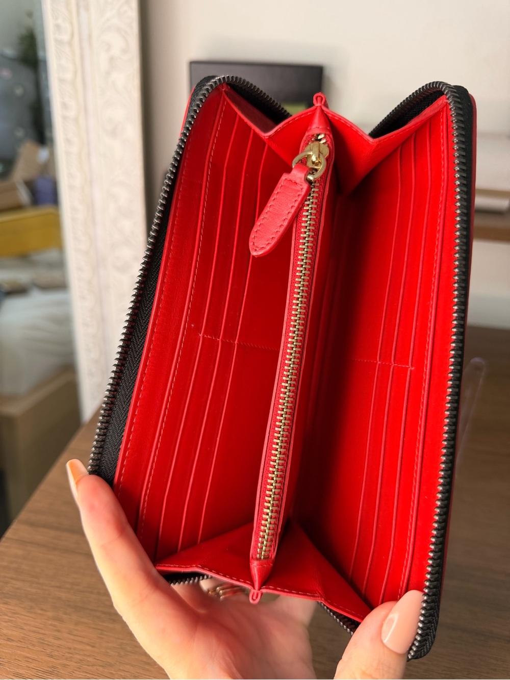 AUTHENTIC - Christian Louboutin Black Spiked Long Zip Wallet - Picture 5 of 12